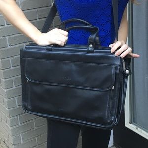 Black faux leather briefcase great for interviews